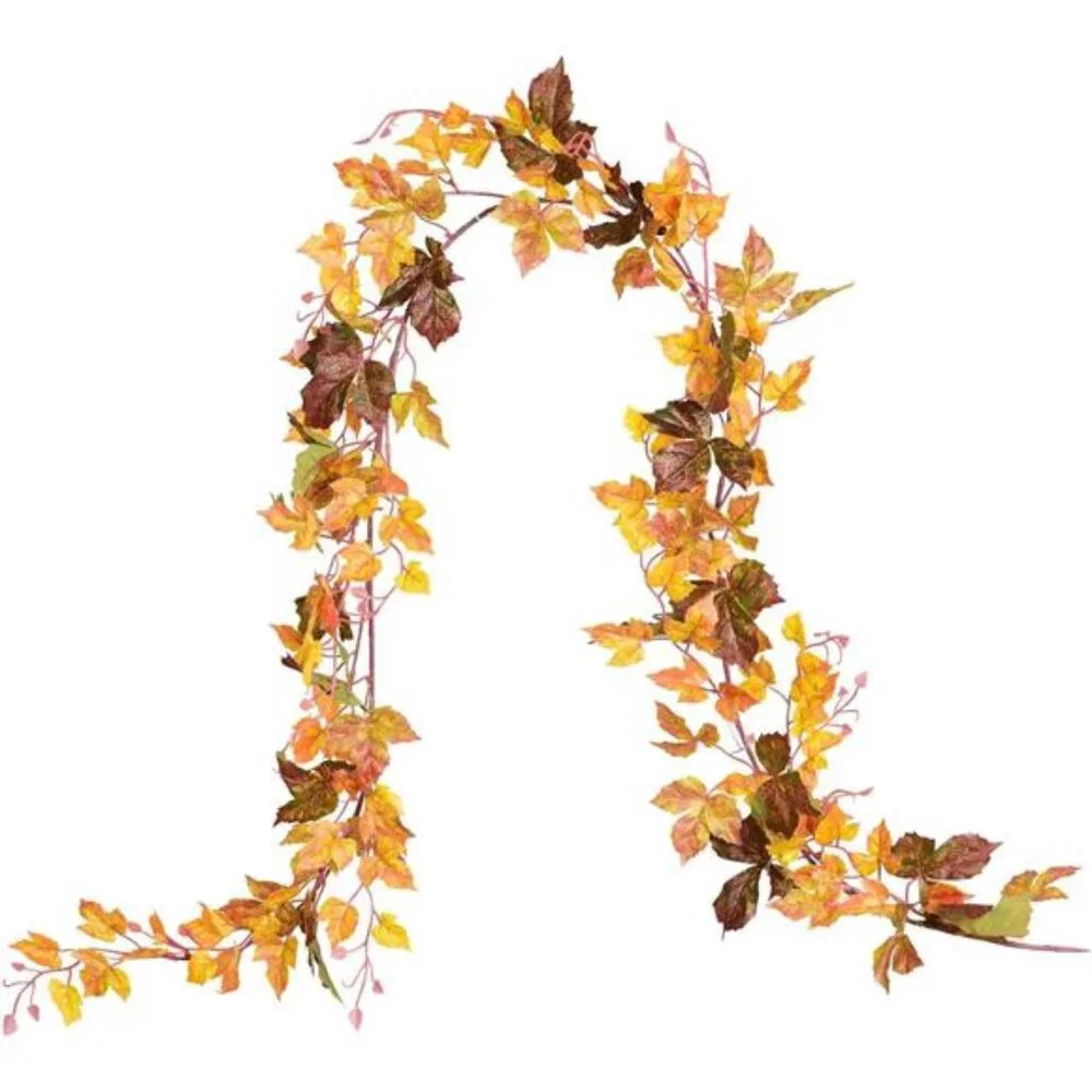2 Pack Maple Leaf Vine Garland, 6.5 Ft/Piece Artificial Autumn Foliage